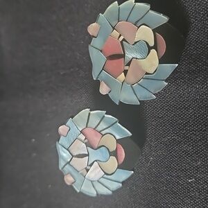 Vibrant Mosaic Lion Earrings